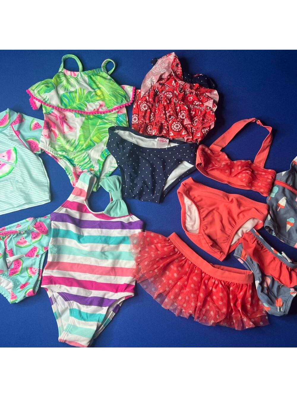 Swimwear bundle of 6  baby girls size 12 Months